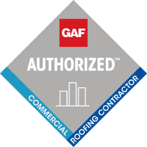 GAF Authorized Commercial Roofing Contractor logo.
